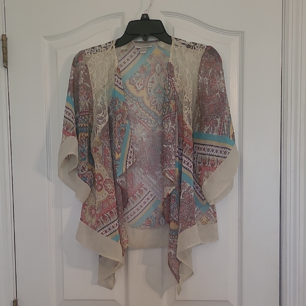 Dress Barn Cream Shrug with Elegant Draped Design